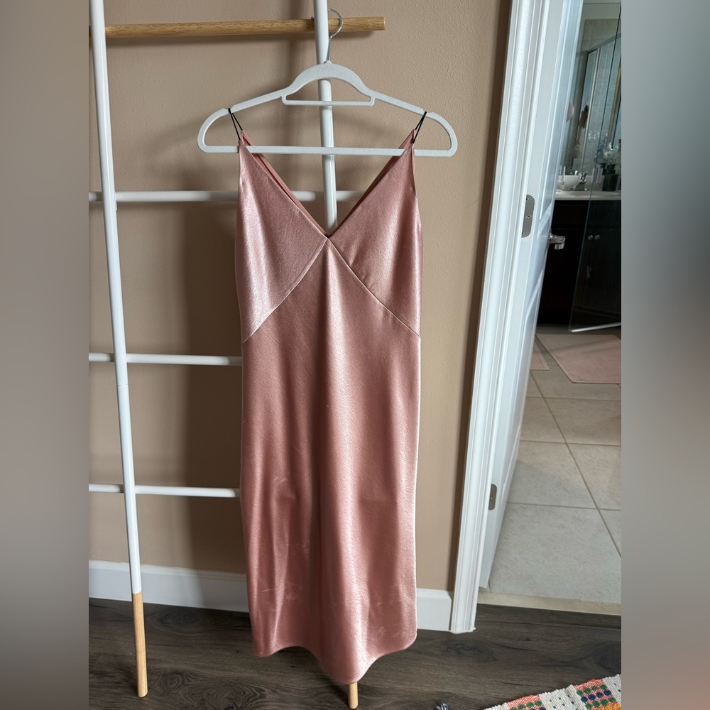 Vince Pink Slip Dress - v neck style